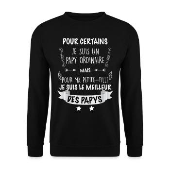 Le meilleur des papys odée cadeau grand père - Sweat-shirt Unisexe - noir - Devant - Alina (178cm) & Michal (187cm)