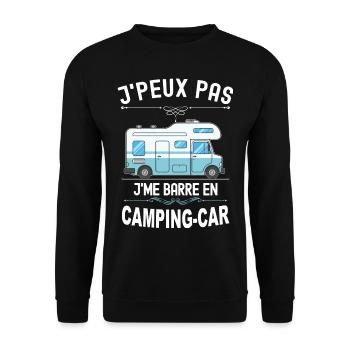 Je me Barre en Camping-car pour vivre le bonheur - Sweat-shirt Unisexe - noir - Devant - Alina (178cm) & Michal (187cm)