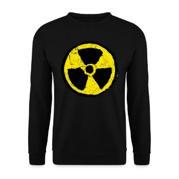 Radioactive Logo Signal Vintage Funny Radio - Unisex Sweatshirt - black - Front - Alina (178cm) & Michal (187cm)
