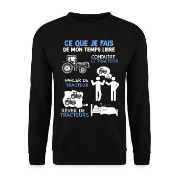 Tracteur tout le temps humour agriculteur - Sweat-shirt Unisexe - noir - Devant - Alina (178cm) & Michal (187cm)