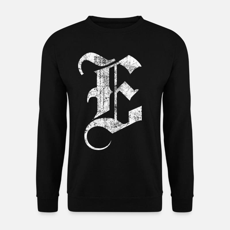 Tshirt alphabet initial E - Sweat-shirt Unisexe - noir
