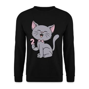 2 ans fille drôle chat 2ème anniversaire - Sweat-shirt Unisexe - noir - Devant - Alina (178cm) & Michal (187cm)