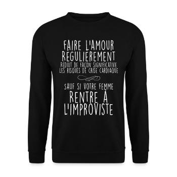 Anniversaire De mariage Cadeau Humour Homme - Sweat-shirt Unisexe - noir - Devant - Alina (178cm) & Michal (187cm)