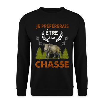 La Chasse Je Préfère Humour Chasseur - Sweat-shirt Unisexe - noir - Devant - Alina (178cm) & Michal (187cm)