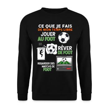 Football Cadeau Foot Homme Papa Et Fils - Sweat-shirt Unisexe - noir - Devant - Alina (178cm) & Michal (187cm)