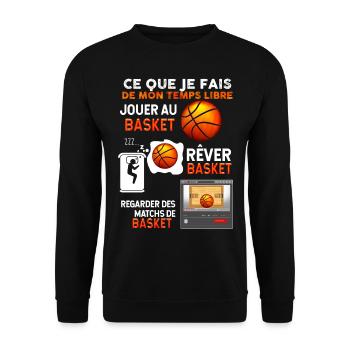 Basket temps libre Pour Basketteur Cadeau Homme - Sweat-shirt Unisexe - noir - Devant - Alina (178cm) & Michal (187cm)
