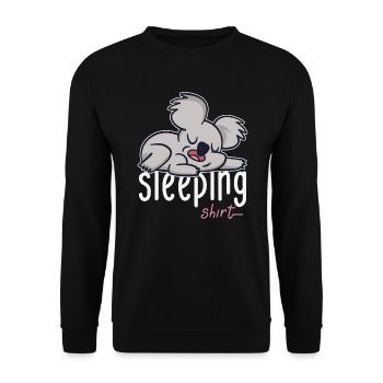 Koala Lazy Koala Bear Sleep Shirt Late Riser - Unisex Sweatshirt - black - Front - Alina (178cm) & Michal (187cm)