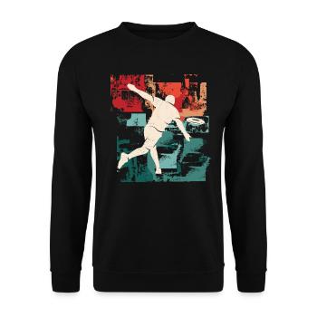 Discgolfer Vintage Discgolf Disc Golf - Unisex Pullover - Schwarz - Vorne - Alina (178cm) & Michal (187cm)