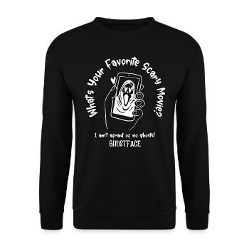 I ain't afraid of no ghosts! - Ghostface - Unisex Pullover - Schwarz - Vorne - Alina (178cm) & Michal (187cm)