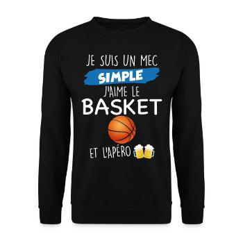 Citation basketball Cadeau humour homme basket - Sweat-shirt Unisexe - noir - Devant - Alina (178cm) & Michal (187cm)