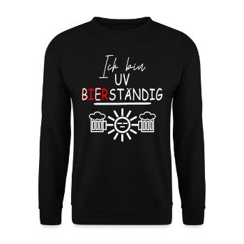 Bier Urlaub Saufen - Unisex Pullover - Schwarz - Vorne - Alina (178cm) & Michal (187cm)