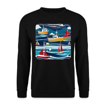 Bateaux et navires - Sweat-shirt Unisexe - noir - Devant - Alina (178cm) & Michal (187cm)