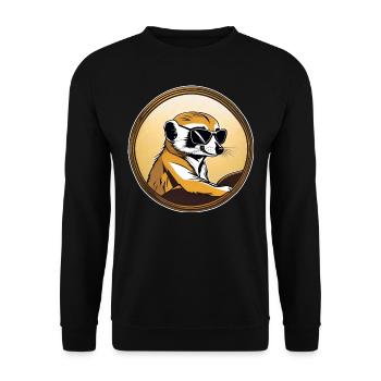 Cute meerkat with sunglasses - Unisex Sweatshirt - black - Front - Alina (178cm) & Michal (187cm)