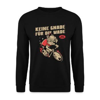 Keine Gnade für die Wade | Radsport Rennrad Shirt - Unisex Pullover - Schwarz - Vorne - Alina (178cm) & Michal (187cm)