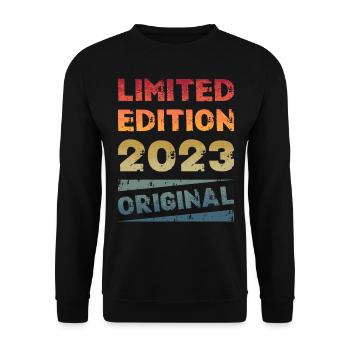 Fête d’anniversaire en édition limitée Vintage 2023 - Sweat-shirt Unisexe - noir - Devant - Alina (178cm) & Michal (187cm)
