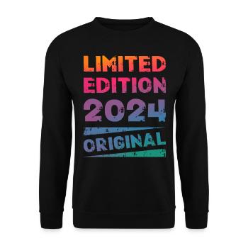 Limited Edition Geburtstag Party Jahrgang 2024 - Unisex Pullover - Schwarz - Vorne - Alina (178cm) & Michal (187cm)