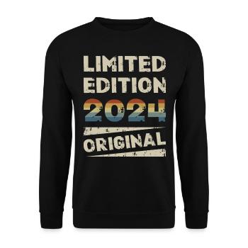 Limited Edition Geburtstag Party Jahrgang 2024 - Unisex Pullover - Schwarz - Vorne - Alina (178cm) & Michal (187cm)