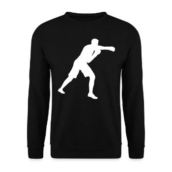 Boxen Design Geschenkidee Boxer - Unisex Pullover - Schwarz - Vorne - Alina (178cm) & Michal (187cm)