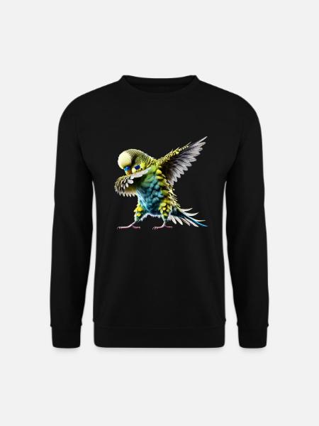 Lustiges Dabbing Wellensittich Vogel Tierliebhaber - Unisex Pullover - Schwarz