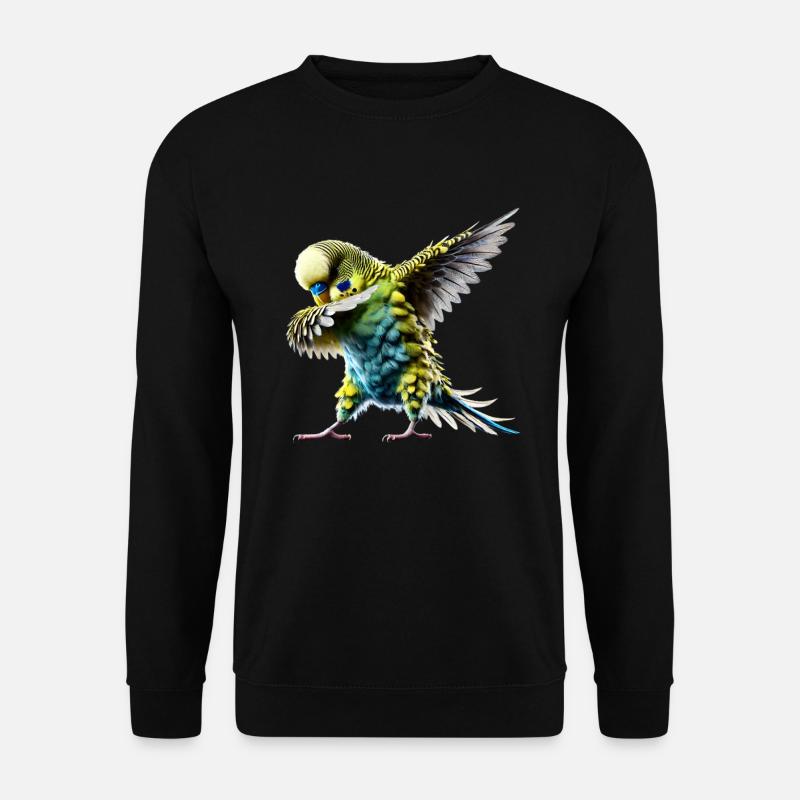 Lustiges Dabbing Wellensittich Vogel Tierliebhaber - Unisex Pullover - Schwarz