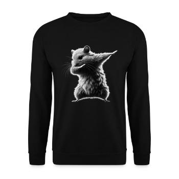 Funny Dabbing Hamster Rodent Animal Lover - Unisex Sweatshirt - black - Front - Alina (178cm) & Michal (187cm)