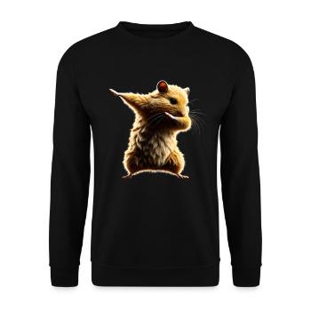 Funny Dabbing Hamster Rodent Animal Lover - Unisex Sweatshirt - black - Front - Alina (178cm) & Michal (187cm)