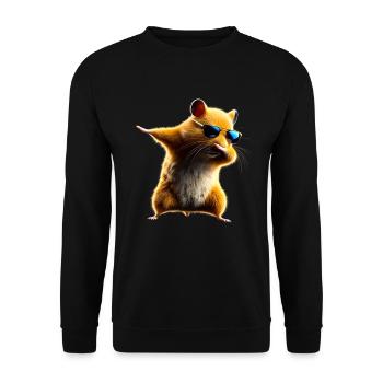Funny Dabbing Hamster Rodent Animal Lover - Unisex Sweatshirt - black - Front - Alina (178cm) & Michal (187cm)