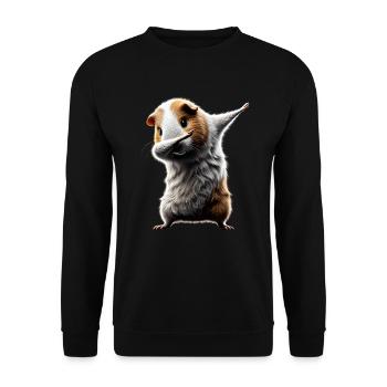Drôle Dabbing Cochon D’Inde Amoureux des animaux Animal - Sweat-shirt Unisexe - noir - Devant - Alina (178cm) & Michal (187cm)