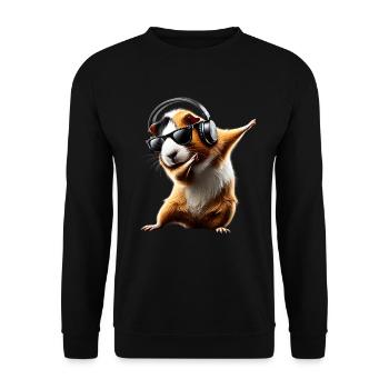 Funny Dabbing Guinea Pig Animal Lover Animal - Unisex Sweatshirt - black - Front - Alina (178cm) & Michal (187cm)