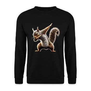 Drôle Dabbing Écureuil Amoureux des animaux Animaux - Sweat-shirt Unisexe - noir - Devant - Alina (178cm) & Michal (187cm)