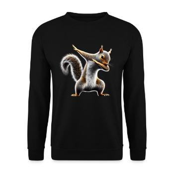 Funny Dabbing Squirrel Animal Lover Animals - Unisex Sweatshirt - black - Front - Alina (178cm) & Michal (187cm)