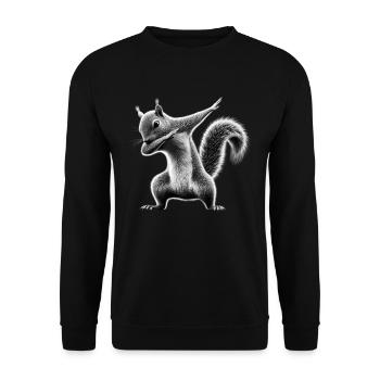 Funny Dabbing Squirrel Animal Lover Animals - Unisex Sweatshirt - black - Front - Alina (178cm) & Michal (187cm)