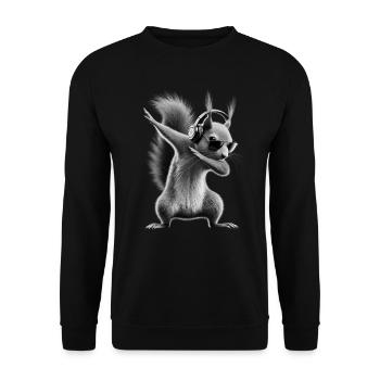 Funny Dabbing Squirrel Animal Lover Animals - Unisex Sweatshirt - black - Front - Alina (178cm) & Michal (187cm)