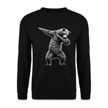 Funny Dabbing Bears Animal Lover Zoo Bear Animal - Unisex Sweatshirt - black - Front - Alina (178cm) & Michal (187cm)