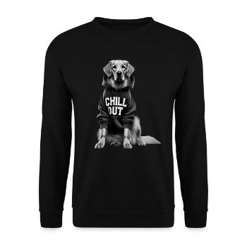 Funny German Golden Retriever Chill Out Dog - Unisex Sweatshirt - black - Front - Alina (178cm) & Michal (187cm)