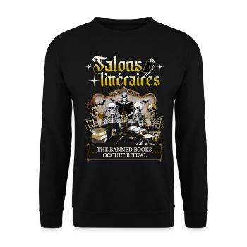 Salons Littéraires Halloween bookish shirt - Unisex Sweatshirt - black - Front - Alina (178cm) & Michal (187cm)