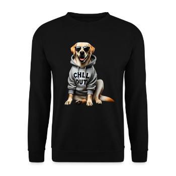 Funny Labrador Animal Lover Dogs Chilling Lazy - Unisex Sweatshirt - black - Front - Alina (178cm) & Michal (187cm)