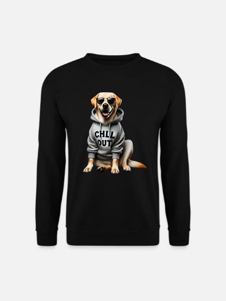 Lustiges Labrador Tierliebhaber Hunde Chillen Lazy - Unisex Pullover - Schwarz