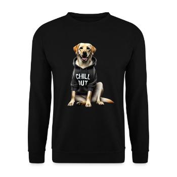 Funny Labrador Animal Lover Dogs Chilling Lazy - Unisex Sweatshirt - black - Front - Alina (178cm) & Michal (187cm)