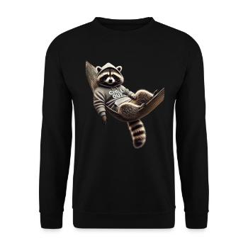 Drôle raton laveur Chill Out Amoureux des animaux Chill - Sweat-shirt Unisexe - noir - Devant - Alina (178cm) & Michal (187cm)