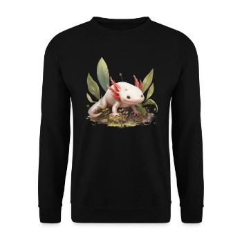 Axolotl Motif Tail Lurch Animal Lover Headphones - Unisex Sweatshirt - black - Front - Alina (178cm) & Michal (187cm)