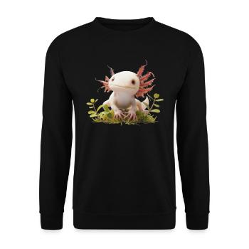 Axolotl Motif Tail Lurch Animal Lover Headphones - Unisex Sweatshirt - black - Front - Alina (178cm) & Michal (187cm)
