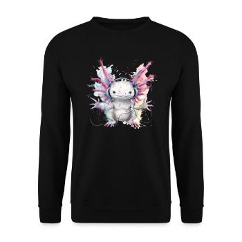 Axolotl Motif Tail Lurch Animal Lover Headphones - Unisex Sweatshirt - black - Front - Alina (178cm) & Michal (187cm)