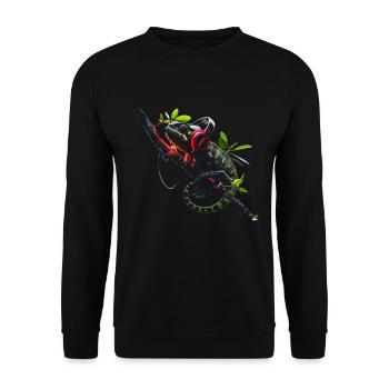 Chameleon Animal Animal Lover Headphones Reptiles - Unisex Sweatshirt - black - Front - Alina (178cm) & Michal (187cm)