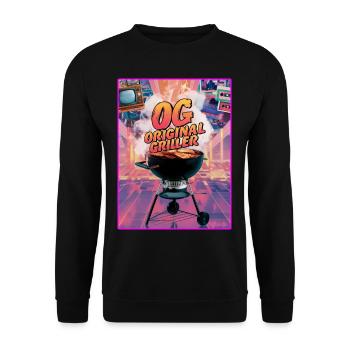 OG Original Griller BBQ Style des années 80 - Sweat-shirt Unisexe - noir - Devant - Alina (178cm) & Michal (187cm)