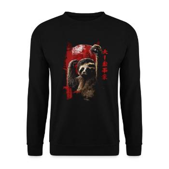 Funny Sloth Art Animal Sloth Wildlife Animals - Unisex Sweatshirt - black - Front - Alina (178cm) & Michal (187cm)