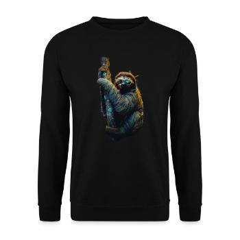 Drôle paresseux Art Animal paresseux animaux animaux sauvages - Sweat-shirt Unisexe - noir - Devant - Alina (178cm) & Michal (187cm)