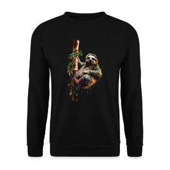 Funny Sloth Art Animal Sloth Wildlife Animals - Unisex Sweatshirt - black - Front - Alina (178cm) & Michal (187cm)