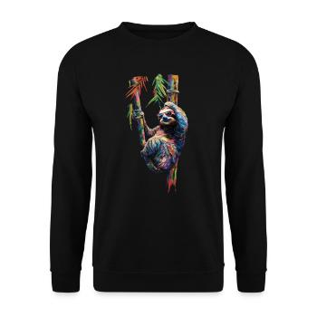 Funny Sloth Art Animal Sloth Wildlife Animals - Unisex Sweatshirt - black - Front - Alina (178cm) & Michal (187cm)