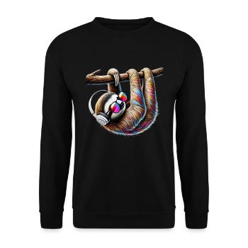 Funny Sloth Art Animal Sloth Wildlife Animals - Unisex Sweatshirt - black - Front - Alina (178cm) & Michal (187cm)